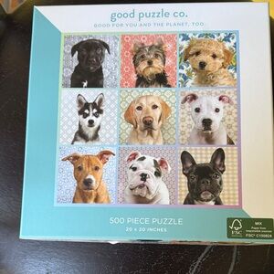 Good Puzzle Co. 500-Piece Dog Collage Puzzle - Blue